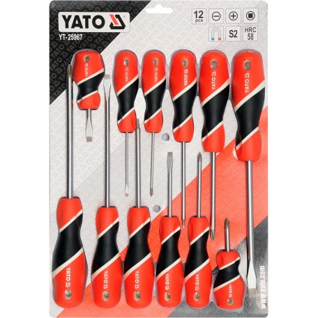 Набір викруток Yato 12 штук SL+PH, S2
